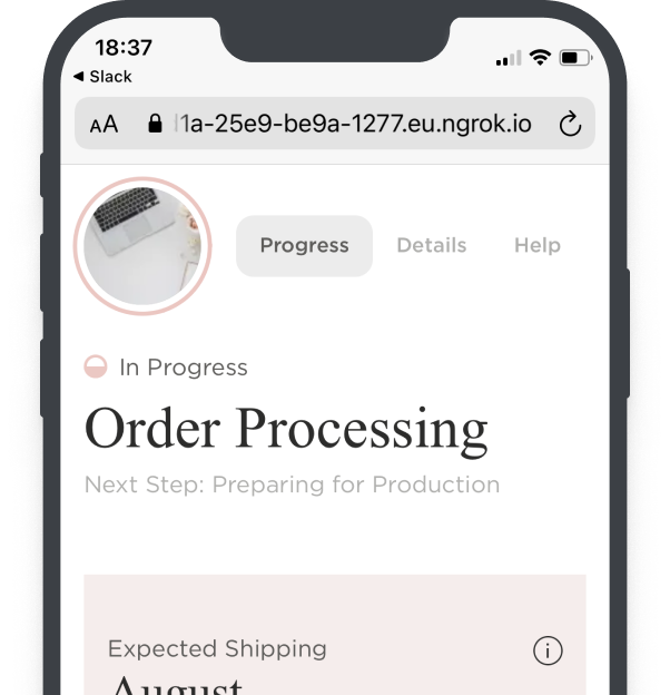 Thumbnail of a screen from the Engagement Ring Order Tracking case study
